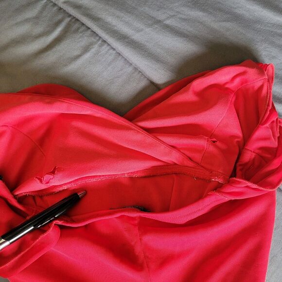 Ruby Rox Y2K Mesh Babydoll Red Midi Dress Sz Medium Asymmetrical Romantic Fairy - Picture 10 of 11